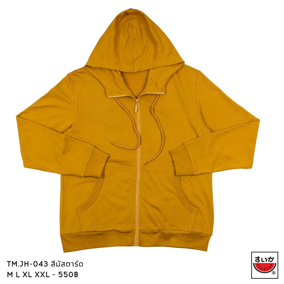 แตงโม (SUIKA) - เสื้อแจ็กเก็ตมีฮู๊ด พิมพ์อักษรมด้านหลังแขนยาว ( TM.JH-043 )