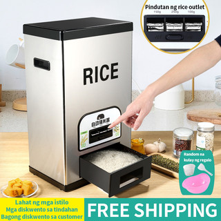 10kg-25kg Rice Storage Device Household Automatic Rice Splitter Steel Rice Barrel