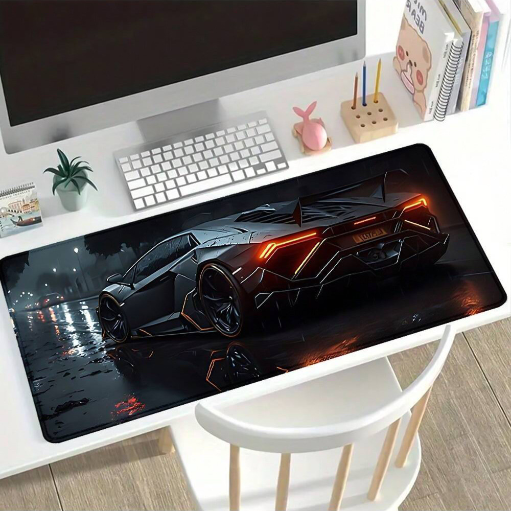 ขนาดใหญ่ สำหรับเล่นเกม แผ่นรองเมาส์ คลาสสิก ลายรถ แผ่นรองเมาส์ 80x30 / 90x40 / 100x50 / 120x60 ซม.