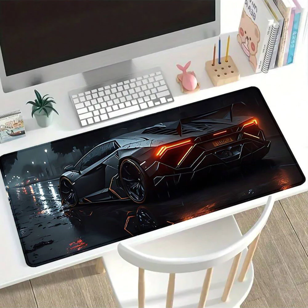 ขนาดใหญ่ สำหรับเล่นเกม แผ่นรองเมาส์ คลาสสิก ลายรถ แผ่นรองเมาส์ 80x30 / 90x40 / 100x50 / 120x60 ซม.