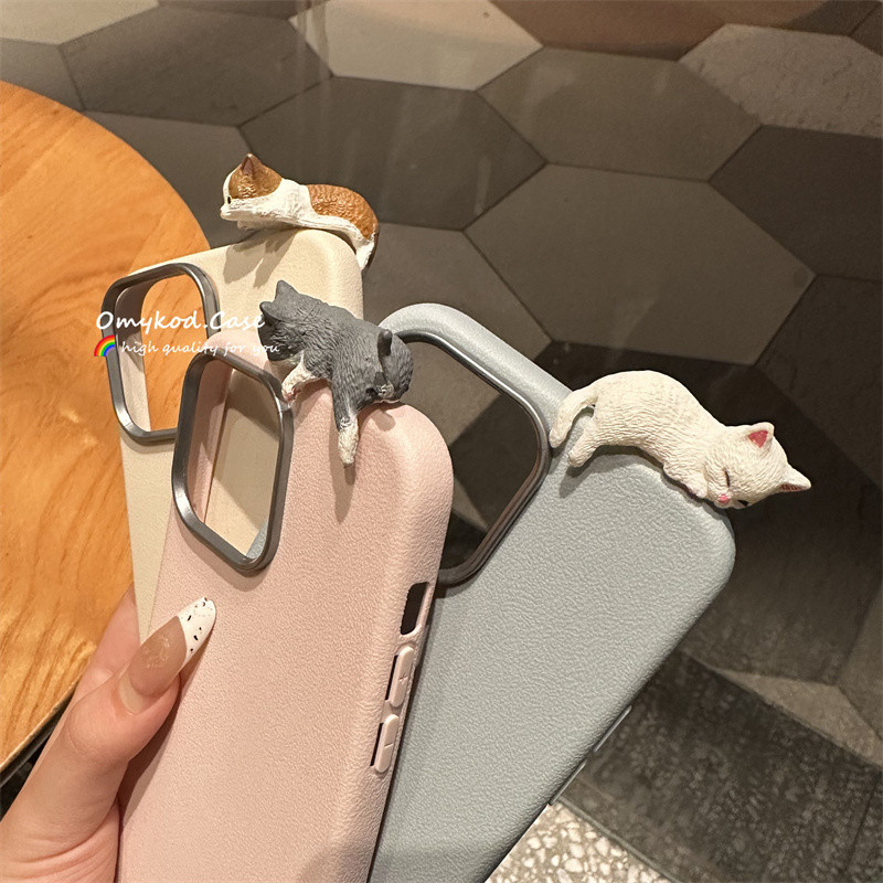 Leather Soft Casing for Samsung A11 A12 A13 A14 A15 A22 A32 A52 A72 A23 A33 A53 A73 A24 A34 A54 A30 INS Style Minimalist 3D Doll High-end Phone Case with Anti Drop Protection Soft Cover