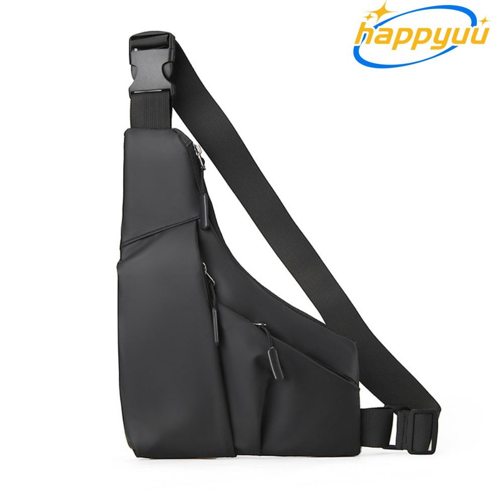 Happyuu Underarm Wrap กระเป๋าคาดหน้าอก,กระเป๋าคาดเอวสไตล์สตรีทกันน้ํา,ไนลอนแฟชั่นสีทึบกระเป๋าสะพายข้างกลางแจ้ง