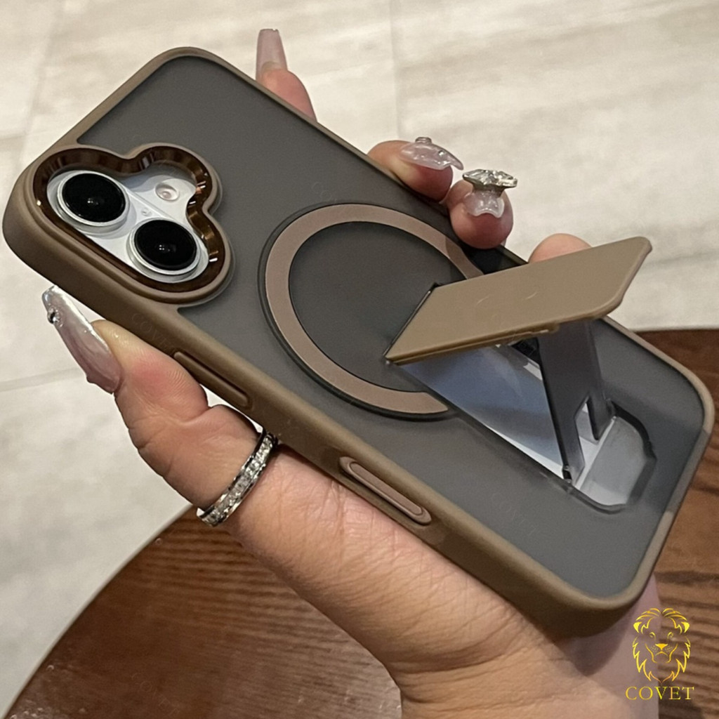 COVET ขายึดแม่เหล็กฝ้าพับได้ เคส เข้ากันได้สำหรับ เคสไอโฟน Case Compatible For iPhone 16 15 14 13 12 11 Pro Max Plus เคสกันกระแทกสําหรับการชาร์จแบบไร้สาย