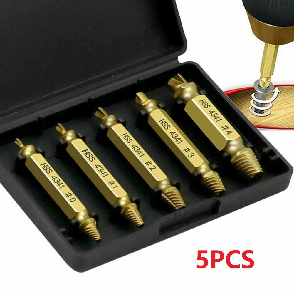 <COSYH>คุณภาพสูง 5pcs Broken Bolt Damage Screw Remover Extractor เจาะ Bits Easy Out Stud Reverse