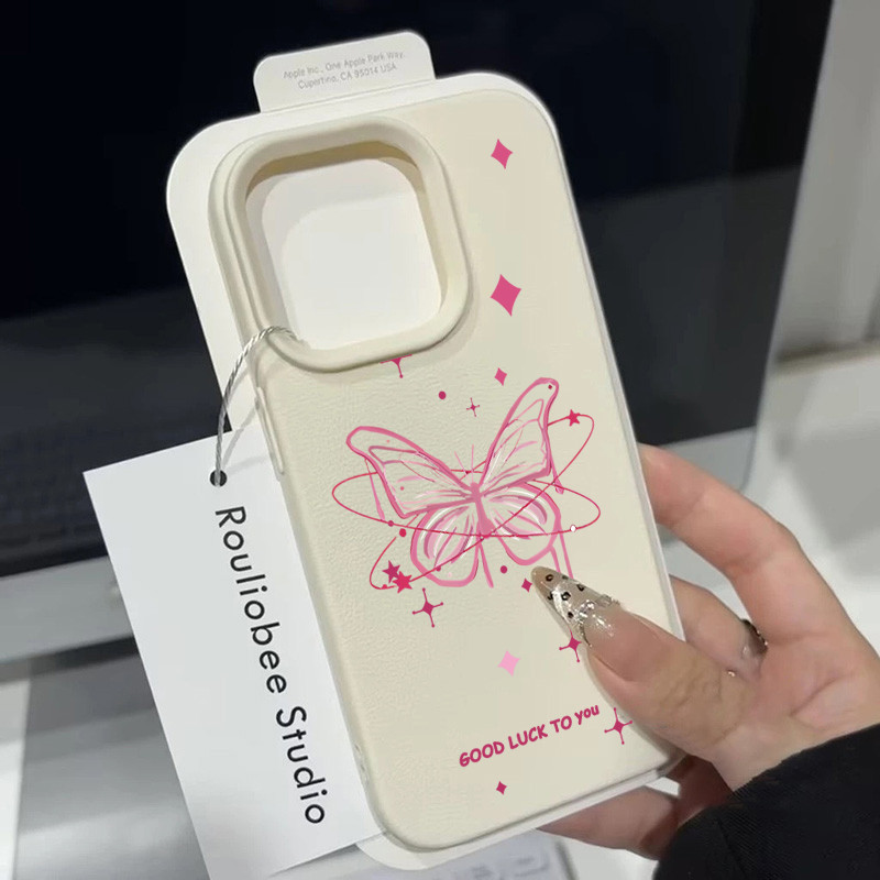 ฝาครอบโทรศัพท์นุ่มผีเสื้อเรืองแสงFor iPhone 11 13 15 เคส ไอโฟน12 14 ProMax 7 8Plus X XR XSMaxกันกระแทก