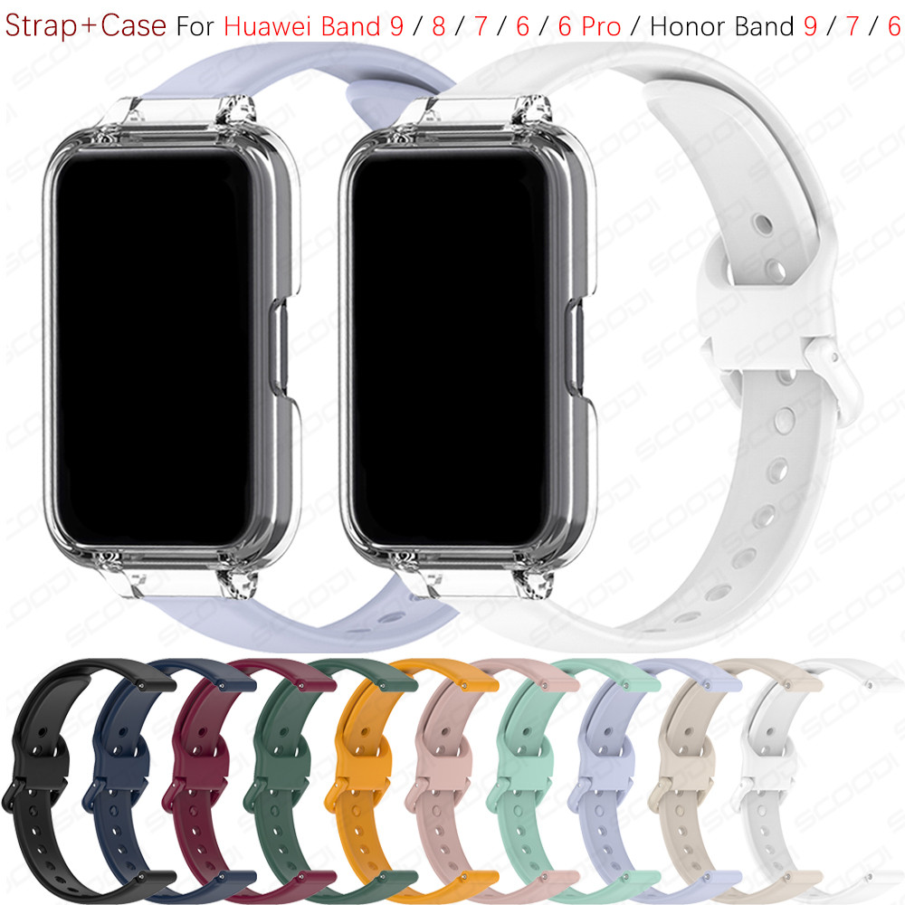 เดียวกันสีหัวเข็มขัดซิลิโคนสําหรับ Huawei Band 11/11pro/10/9/8/7/6/6Pro band สร้อยข้อมือสําหรับ Honor Band 11 10 9 7 6 เปลี่ยนชุดอุปกรณ์เสริม
