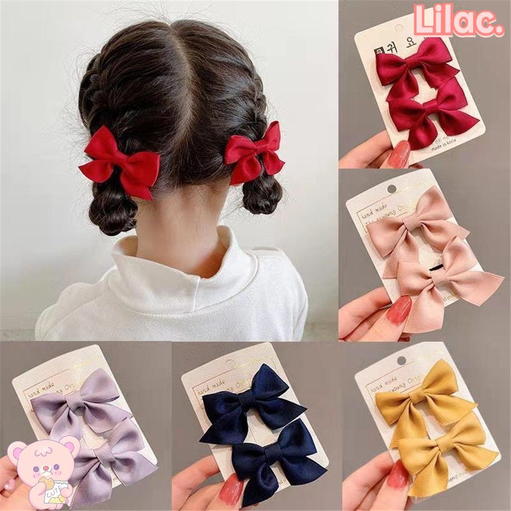 Lilac 2 ชิ้นกิ๊บเด็กสีทึบหวานน่ารักกิ๊บติดผมเด็ก