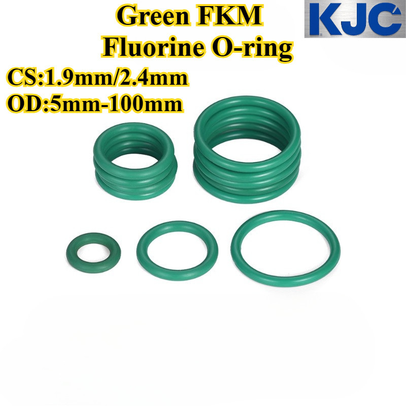 [KJC-OXQ] โอริงสีเขียว FKMฟลูออรีน, (OD5mm-100mm * CS1.9mm/2.4mm) แหวนปิดผนึก,ทนต่ออุณหภูมิสูง, ความ
