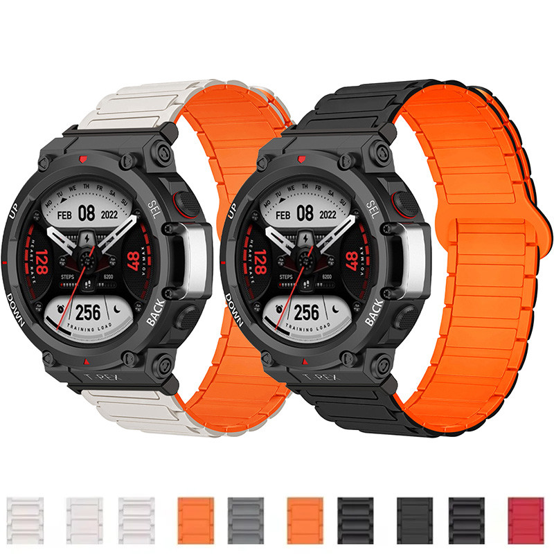 สายรัดซิลิโคนสําหรับ Amazfit T-REX 3 สมาร์ทวอท์ชสายนาฬิกา T-Rex2 กีฬาแม่เหล็กสําหรับ Amazfit T-REX/T