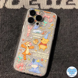 เคสใสลายวินนี่ทิกเกอร์สุดเทรนด์อนิเมะ เคสไอโฟน16 เคส IPhone 17 air 13 16 11 15 12 14 Pro Max XS X XR Max 7 8 Plus SE