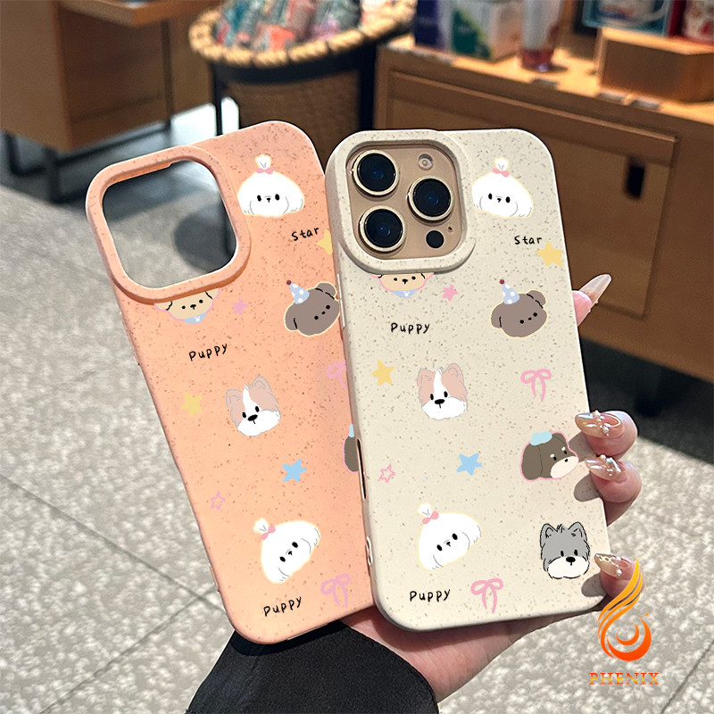 เหมาะสำหรับ iPhone 11 13 14 15 16 12 PRO เคสมือถือสดชื่นขนาดเล็กกระเป๋าใส่  ลูกหมา iPhoneX Xsmax XR