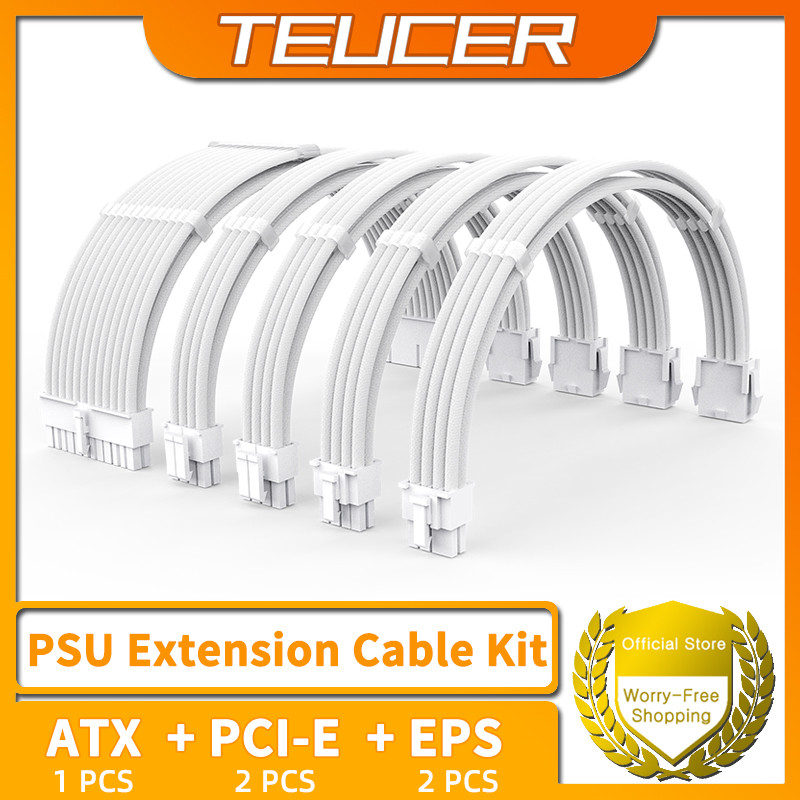 Teucer TC-35 Series PSU สายชุดสีทึบสาย Combo 350 มม. ATX24Pin PCI-E8Pin CPU8Pin พร้อมหวี