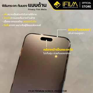 [Official] iFilm ฟิล์มกันมอง 360 + ด้าน For iPhone 17promax 17pro 17 air 16Pro Max 15 Pro 13 11 ฟิล์มกันเสือก ฟิล์มกระจก