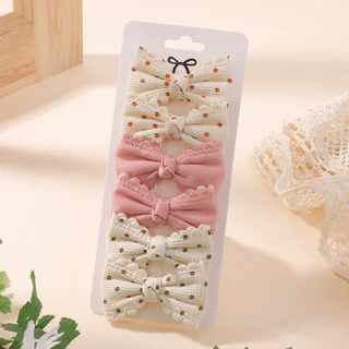 6 ชิ้น/เซ็ตน่ารักดอกไม้พิมพ์ผมโบว์คลิปสําหรับเด็กทารกสด Pastoral ผ้าฝ้าย Hairpin Barrettes Headwear อุปกรณ์เสริมผม