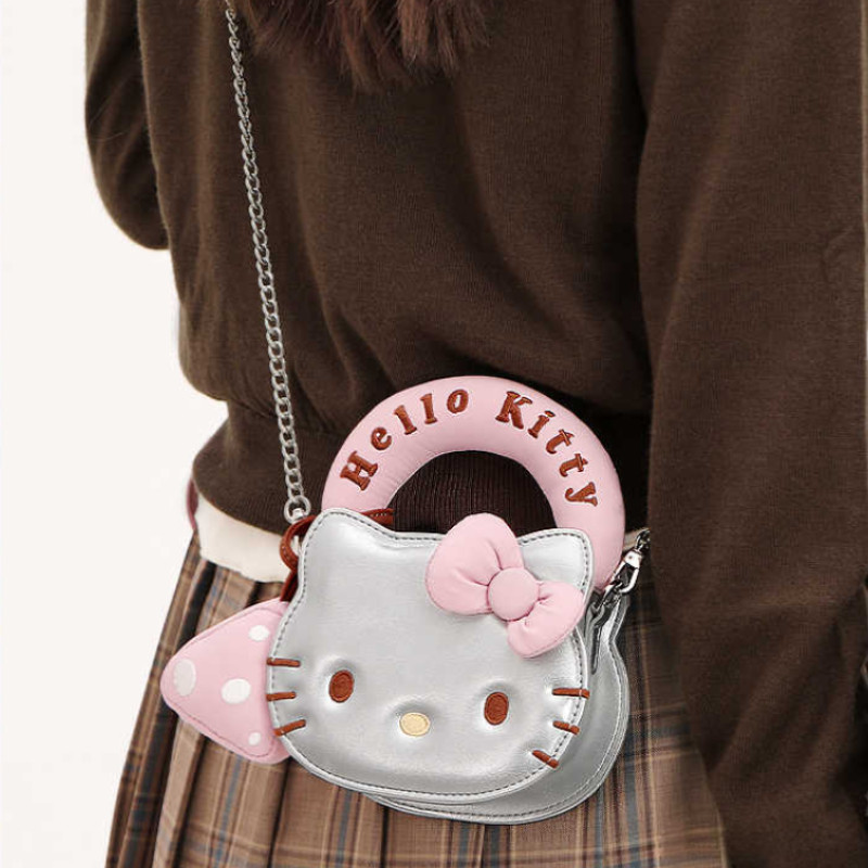 LHL BOUTIQUE กระเป๋าจิ๋ว hello kitty กระเป๋าถือ กันน้ํา น่ารัก สวยๆ โซ่ โบว์ หนัง pu