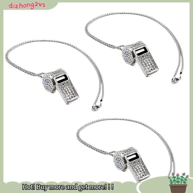 [dizhong2vs]สไตล์สร้อยคอ, นกหวีดผู้ตัดสิน Diamond-Encrusted ประณีต, นกหวีด Rhinestone น่ารัก, นกหวีด