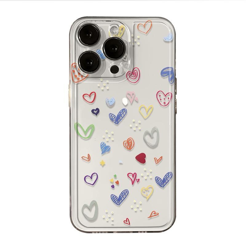 Graffiti Love สําหรับ iPhone 16 15 14 Pro Max 13Mini 12 11 Pro XS XR 7 8 Plus ป้องกันหน้าจอปลอกกันกระแทก - รูปที่ 7