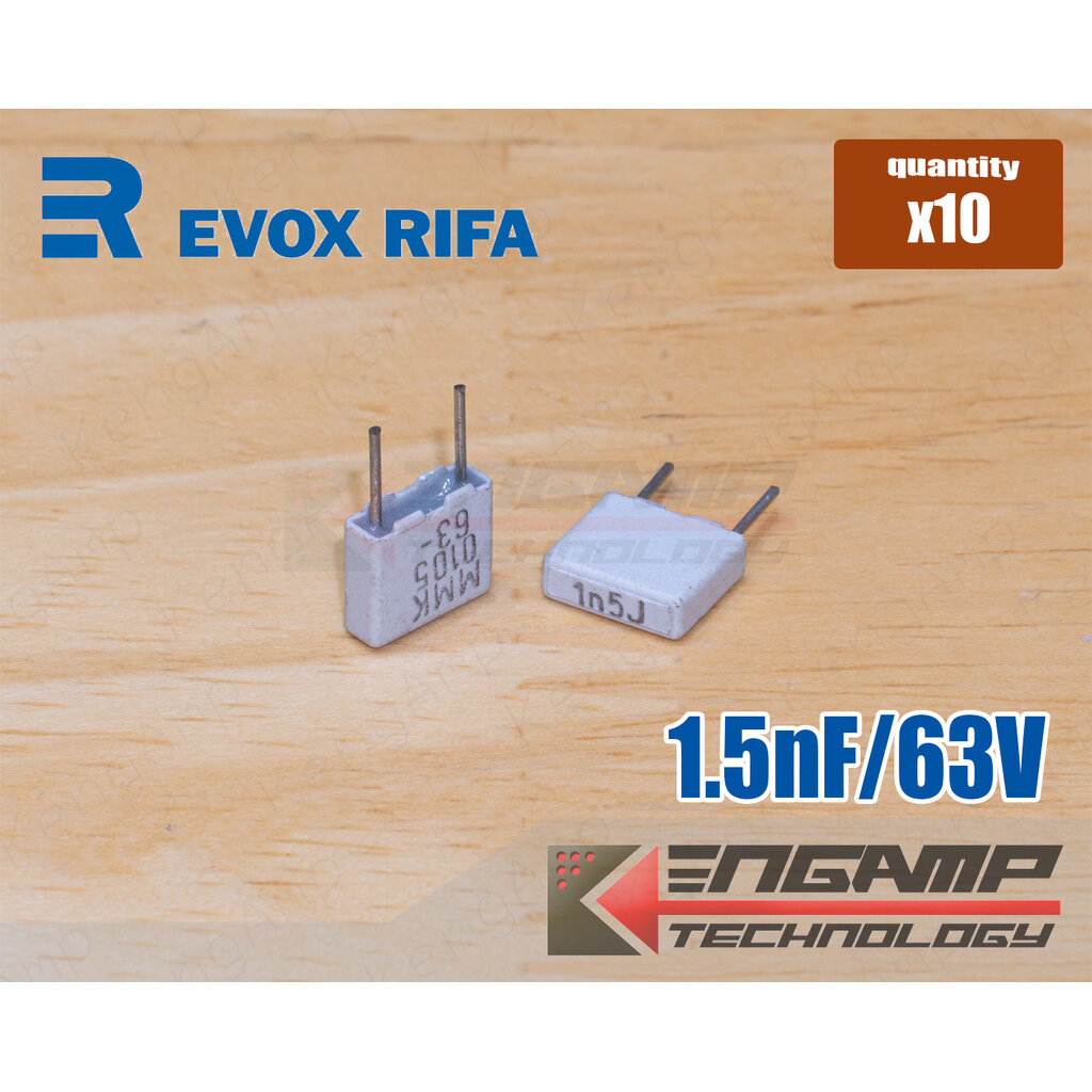 (10ตัว) [F-CAP] 1.5nF/63V 1n5J63V EVOX MMK5 5% 2.4x7.2 H6.5mm P=5mm
