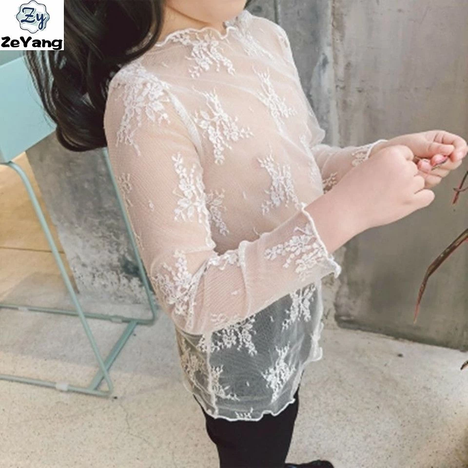 [ซี่] 80-160 พร้อมสต็อกเด็กลูกไม้ จุดต่ําสุด เสื้อครีมกันแดดสบายๆเสื้อผ้าเด็กสาวสุทธิผ้ากอซด้านบนผิวเสื้อผ้าครีมกันแดดผ้าแฟชั่นเด็กผ้าความร
