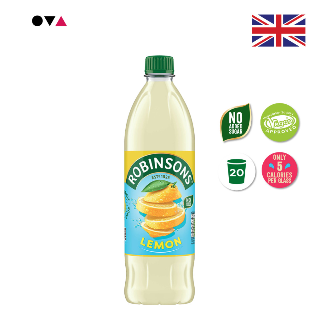 Robinsons Lemon 1 ลิตร: น้ำมะนาวเข้มข้น ปราศจากน้ำตาล สดชื่นและมีประโยชน์