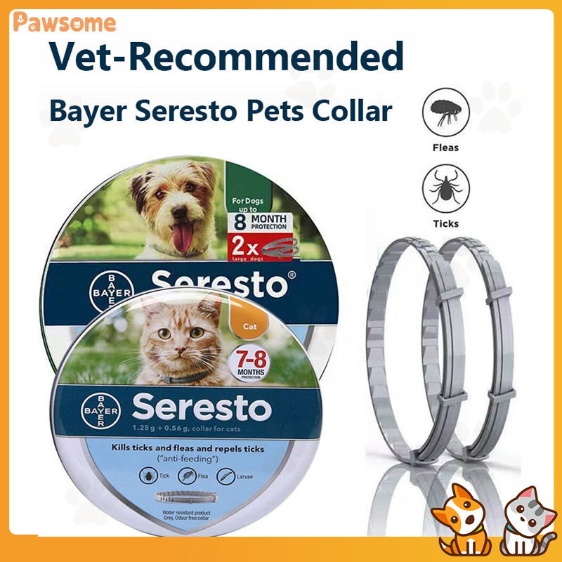 ปลอกคอกําจัดเห็บหมัด Seresto สําหรับสุนัขและแมว การป้องกัน 8 เดือน กันน้ําและไม่มีกลิ่นฆ่าและขับไล่หมัด
