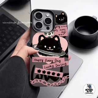 เข้ากันได้สำหรับ เคสไอโฟน11 เคส iphone 16 Pro Max 7Plus XR 12 13 14 15 เนื้อหนัง TPU Case แบบด้าน ลูกแมวน่ารักกับโบว์