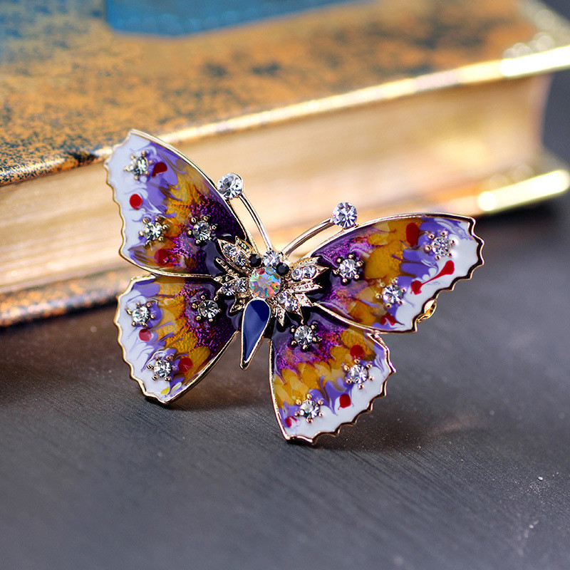 Baroque Luxury Rhinestone เข็มกลัดออกแบบผีเสื้อ, เสื้อสูทเครื่องแต่งกาย Jewellery อุปกรณ์เสริม Pins, วันหยุดคู่ SurpriseGift