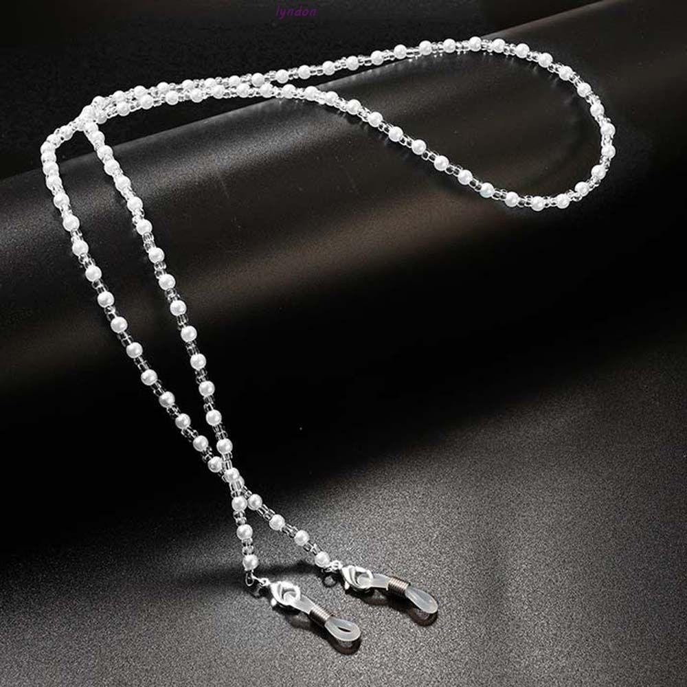 LYNDON ลูกปัดแว่นตาโซ่ Anti-lost Simple สายคล้องคอ String Mask Lanyard ลูกปัดคริสตัลหน้ากากโซ่