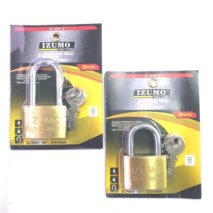 กุญแจรหัส IZUMO BRASS ดั้งเดิม 50 pdk - กุญแจรั้ว IZUMO BRASS 50pdk