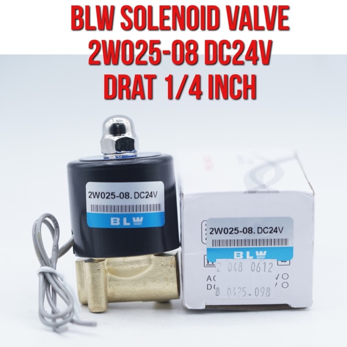 BLW Solenoid วาล์ว 2W025-08 2W025 - 08 DC 24V เกลียว 1/4 นิ้ว DC24V DC24 วาล์วโดยตรงสําหรับนิวเมติก 