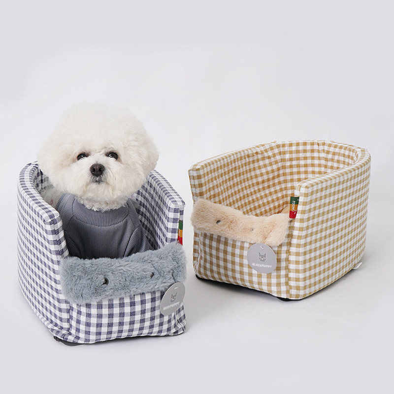 เวอร์ชั่นเกาหลีรถควบคุมกลางครอกแมวตารางลายสก๊อตครอกสี่ฤดูกาลสากลครอกสัตว์เลี้ยงที่นั่งขนาดเล็กขนาดกลาง - รูปที่ 3