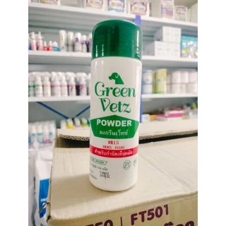 3 กระป๋อง แป้งเห็บหมัด สำหรับน้องหมา น้องแมว Green Vetz 150 กรัม