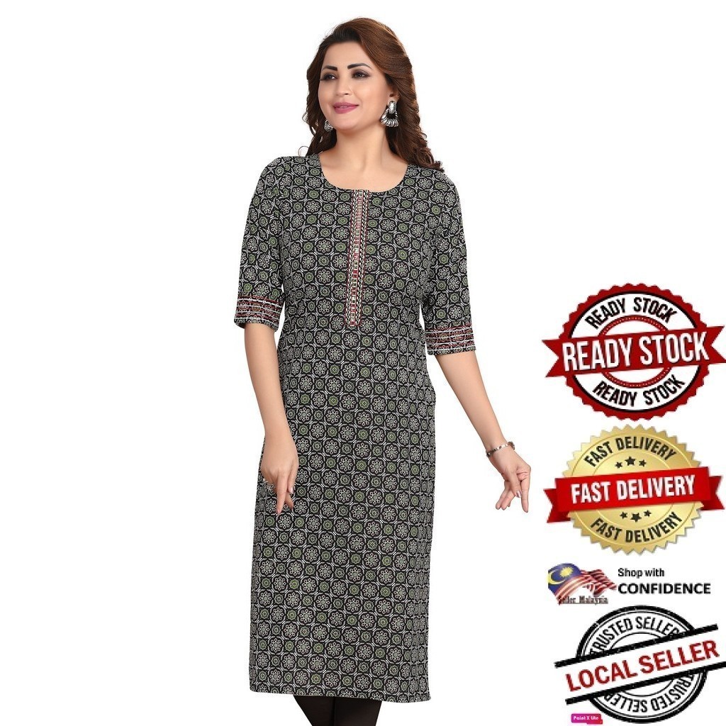 Kurti Indian Women Kurtis Top Saree Sari Punjabi Suit Readymade Kurti UD1519PG