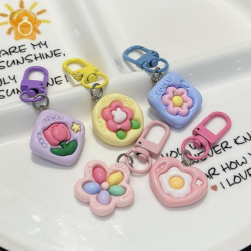 [GE] Clear Jelly Alloy Dog Animal Keychain Metal Bag Pendant Phone Chain Fashion Jewelry VN