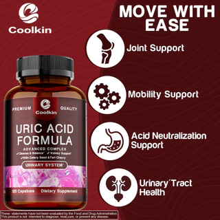Uric Acid Detox - Kidney Support - with Celery Seed & Tart Cherry - Cleanse - 30/60/120 Capsules