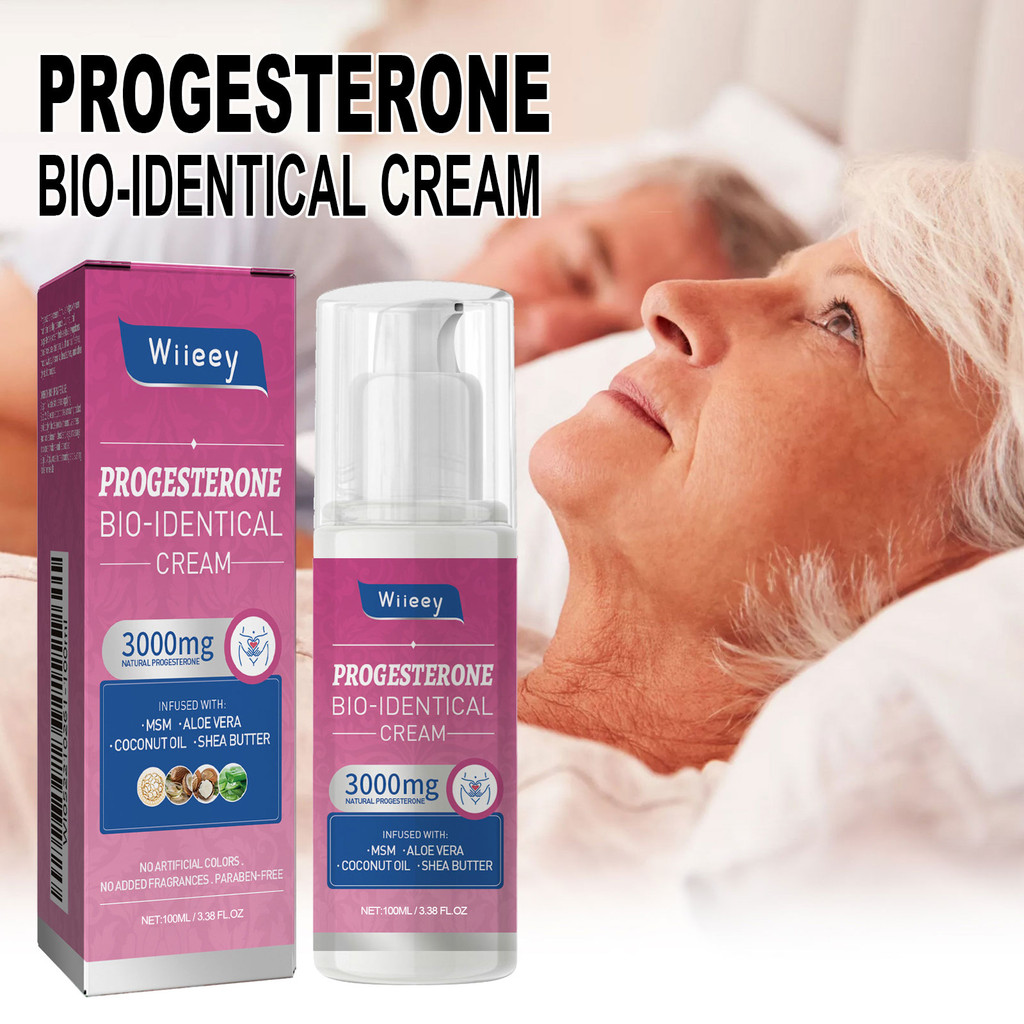 100ml ครีมบํารุงผิวกายสําหรับสุภาพสตรี Progesterone Bio-identical Cream for Menopause Relief Balance Therapy