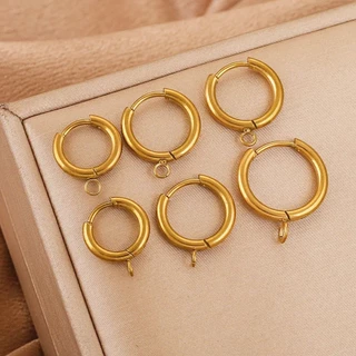 10ชิ้น/แพ็คสแตนเลสที่มีแขวนหูหัวเข็มขัดทําเองอุปกรณ์เสริมขดลวดต่างหูต่างหูเหล็กไทเทเนียมวัสดุจริงทองเตาภายในต่างหูไฟฟ้า