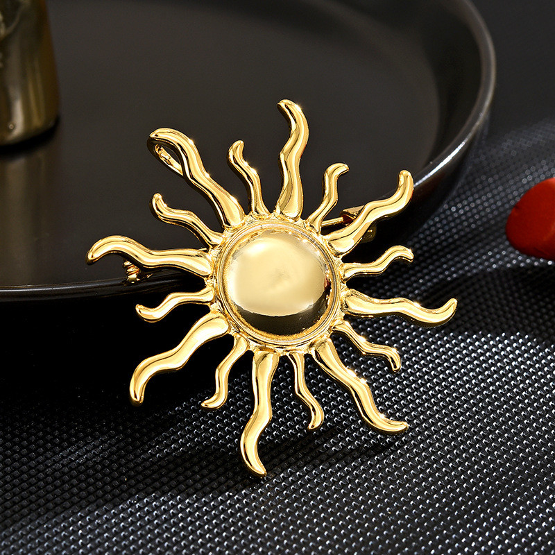 Golden Sun เข็มกลัดหรูหราอุปกรณ์เสริม Niche Designer สไตล์ Neckline Pin Headscarf อุปกรณ์เสริมผม Fixing Buckle