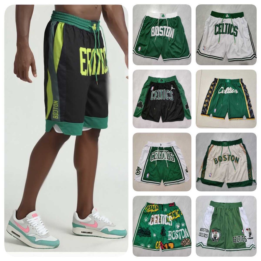 JUSTDON Ball Shorts American Cropped Pants Boston Celtic Basketball Shorts Quick-Drying Breathable Sports Shorts