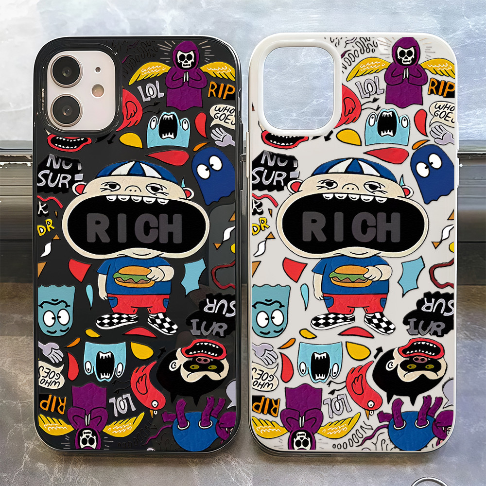 ส่งจากไทย เคสสำหรับไอโฟน13 การ์ตูนชายลายตลก แบบเรียบ เคสวาวเยลลี่ For iPhone12 13 14ProMAX 16 15PLUS