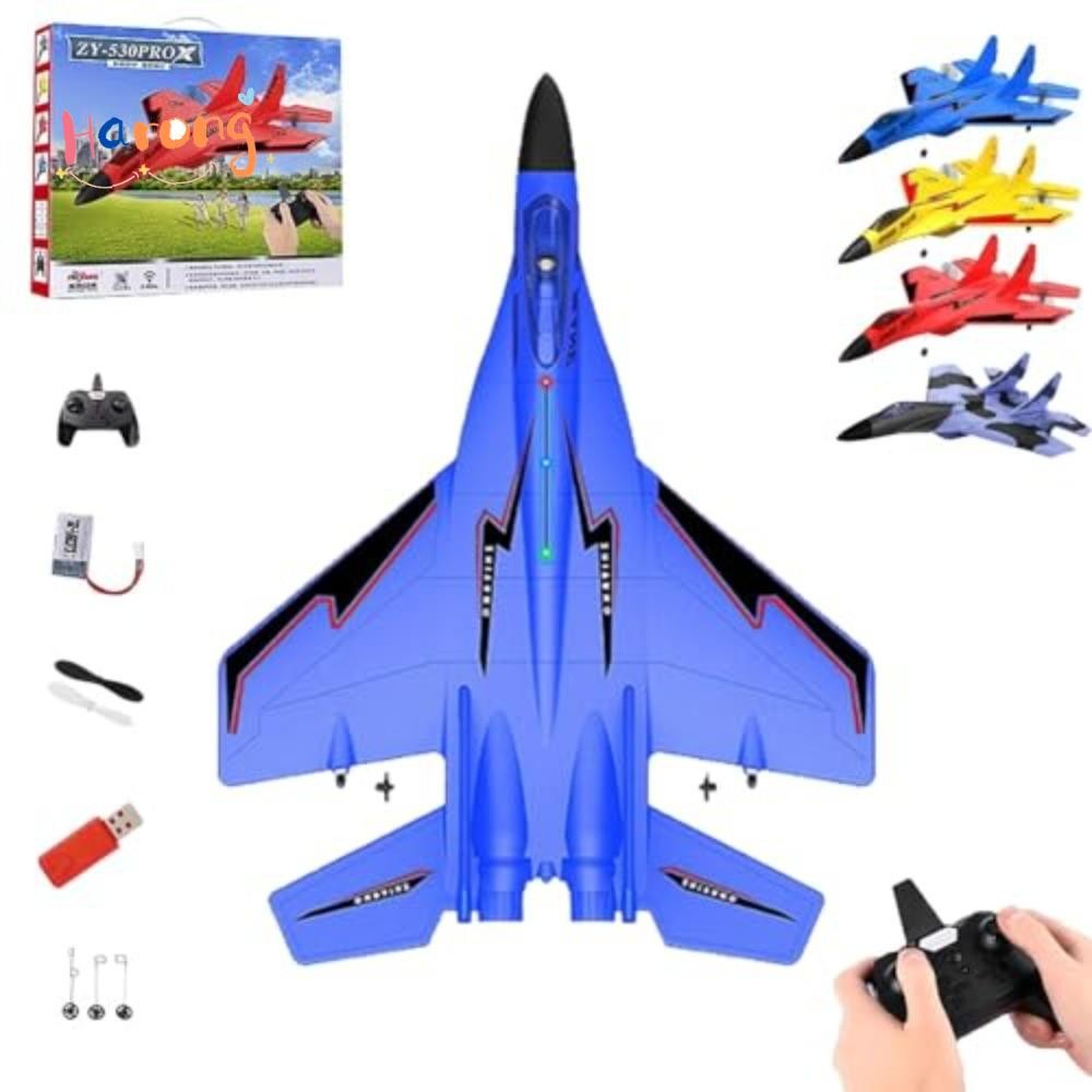 HARONG 2.4ghz Rc รีโมทคอนโทรล Fighter Plane, USB ชาร์จโฟมรีโมทคอนโทรล Fighter Jet, ZY-530 ไฟฟ้าที่มี