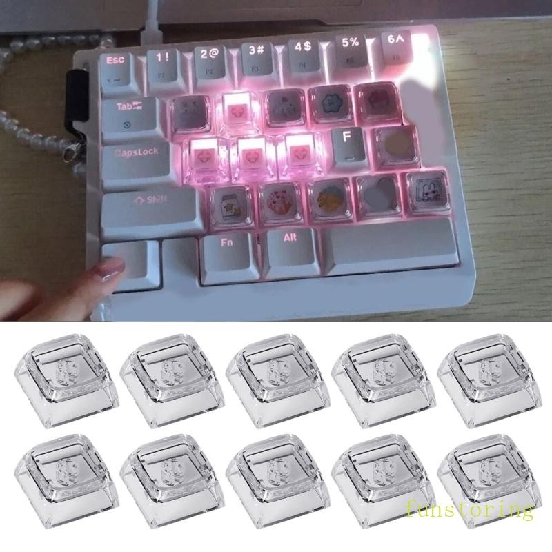 FUN 8key 1U XDA Profile PC Blank Key Caps Dyeing Sublimations Caps แกะสลัก