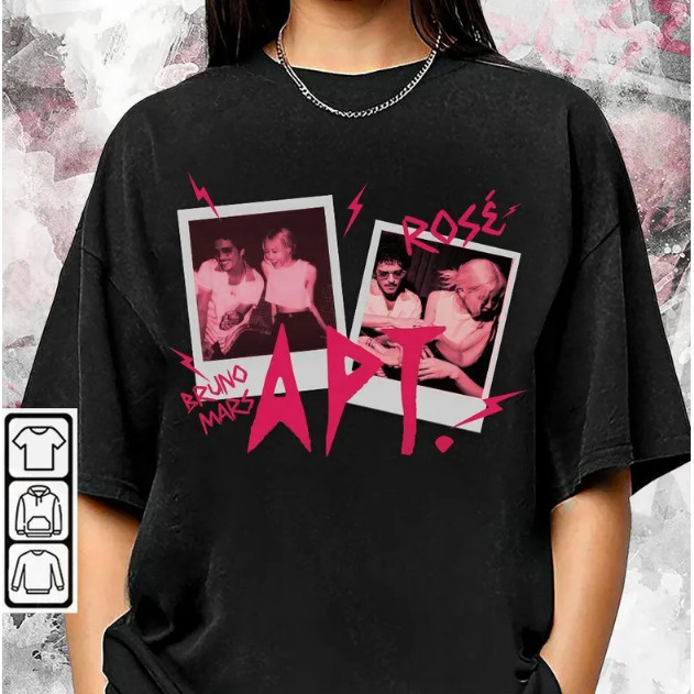 ❤‍🔥 APT Apateu, Trending 2yk Rose&bruno Instant Photo Shirt, Mars And Rose New Song Inspired Unisex 