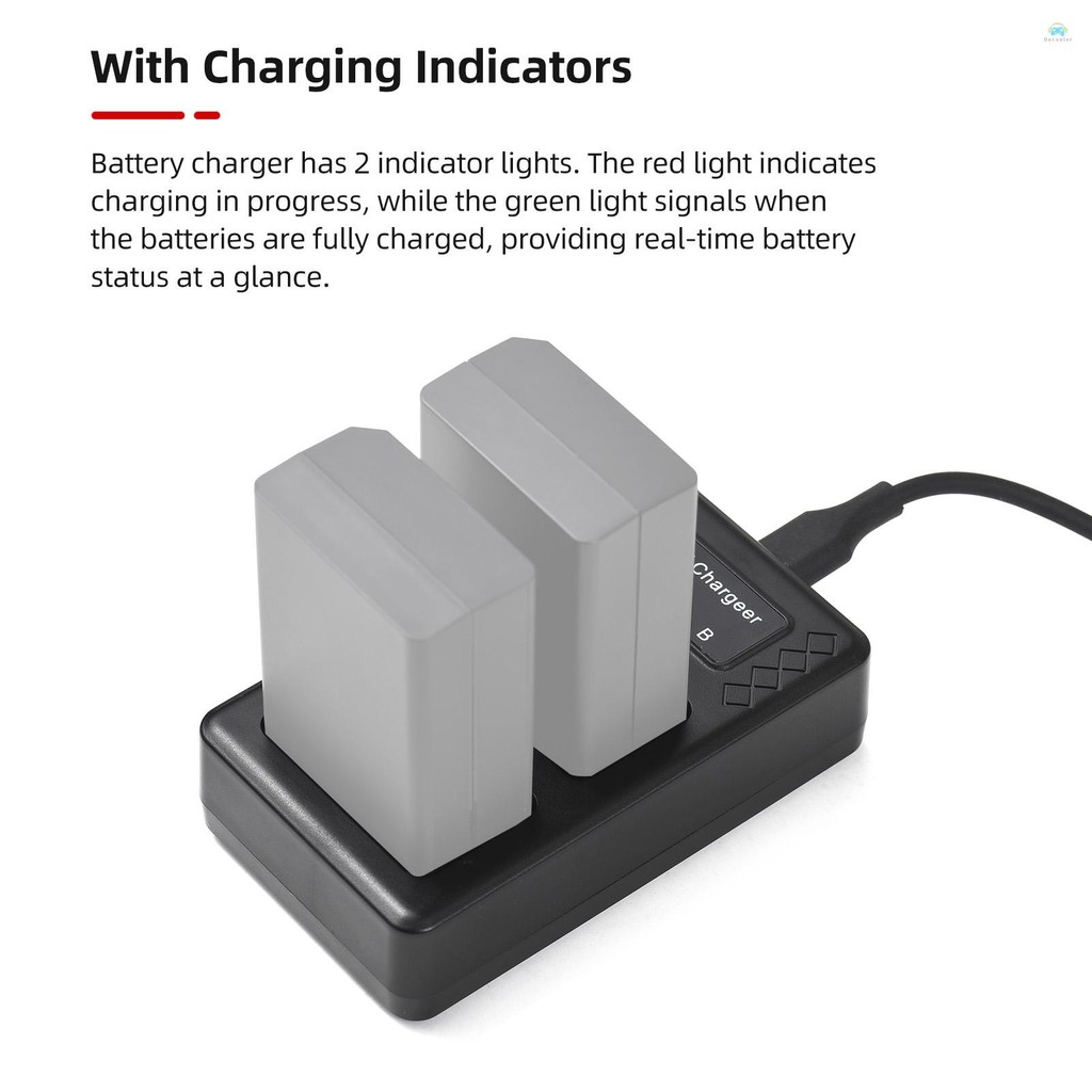 Yb2 Dual Charger แบบพกพา 2 ช่องแบตเตอรี่สําหรับ Godox V1/ V860III Series แฟลช Speedlite แบตเตอรี่ VB26A/VB26B/VB30
