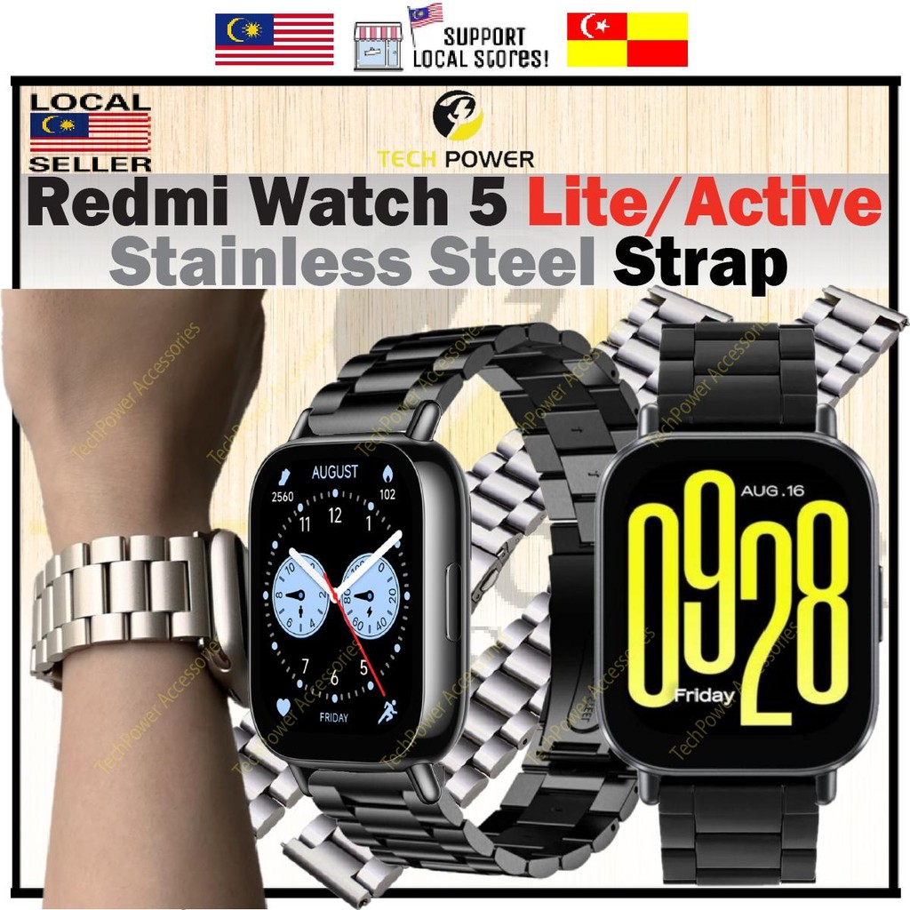 Xiaomi Redmi Watch 5 Lite /5 Active Strap สายสแตนเลส,Tali Jam Keluli Kualiti Baik Mi Watch 5 Redmi W