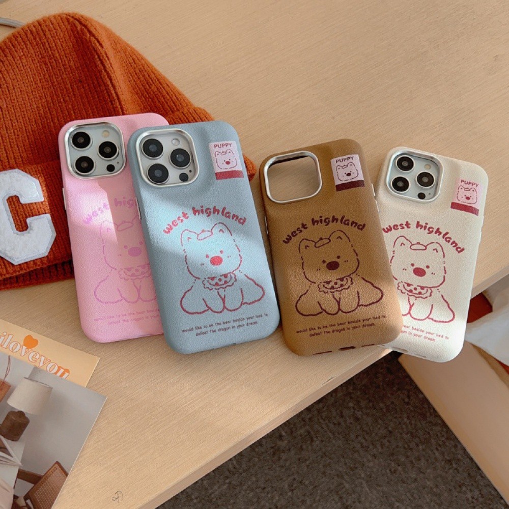 ฤดูใบไม้ร่วงและฤดูหนาวสายหนังน่ารัก West Heights กันกระแทกเคสแข็งเคสโทรศัพท์หนังเทียมเหมาะสำหรับ iphone16promax 15 14 13