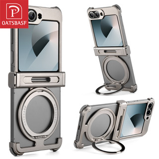 Oatsbasf เคสโทรศัพท์โลหะ สําหรับ Samsung Galaxy Z Flip 6 ถุงลมนิรภัยกันกระแทก