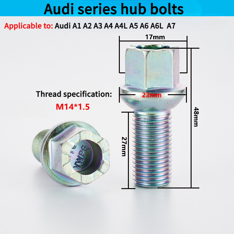 20 หนึ่ง/เหมาะสําหรับ M14 * 1.5 Audi A4 A5 A6 A6L ดุมล้อ Bolt (Wht001812)-&*&