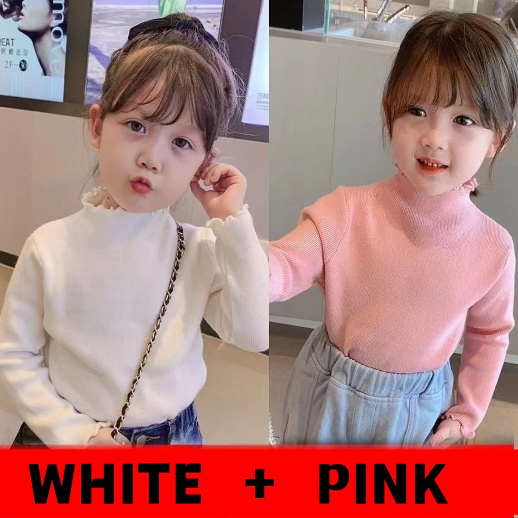 2 ชิ้นแขนยาวสําหรับเด็กผู้หญิง Dralon ครึ่งคอสูงเสื้อยืดเสื้อฐานอเนกประสงค์ - รูปที่ 2