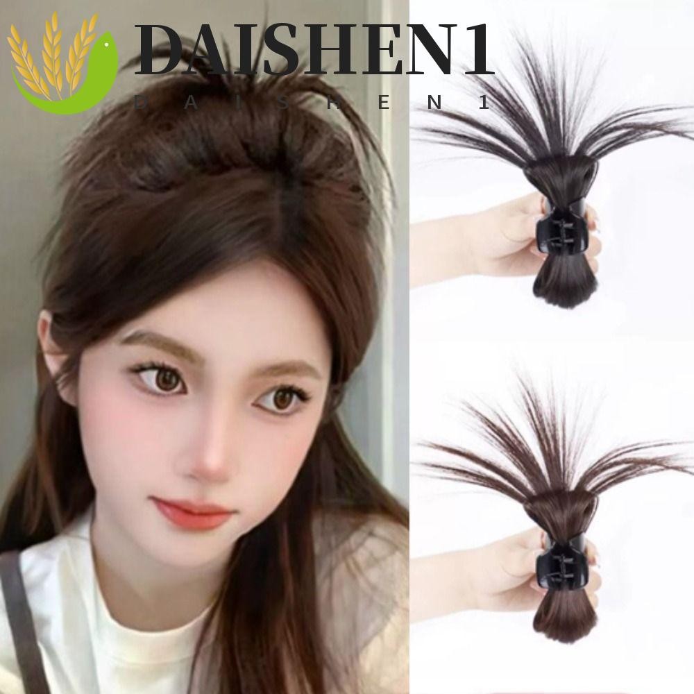 Daishen1 มวยผมยุ่ง สีดํา สีน้ําตาล เข้ากับทุกการแต่งกาย หัวไก่ กระเป๋าผมสังเคราะห์ ผมซาลาเปา หัวบอล วิกผม สไตล์เกาหลี ผู้หญิง เด็กผู้หญิง วิกผม กรงเล็บ
